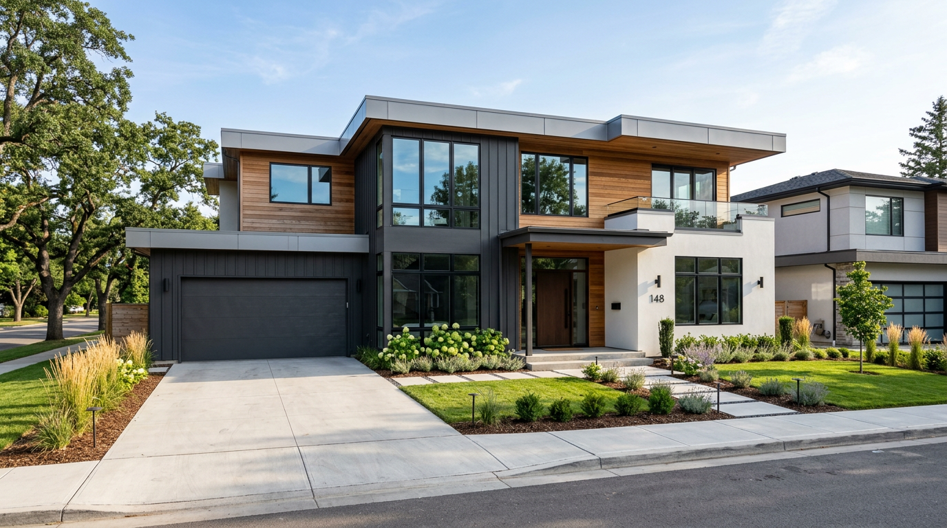 Completed custom home exterior