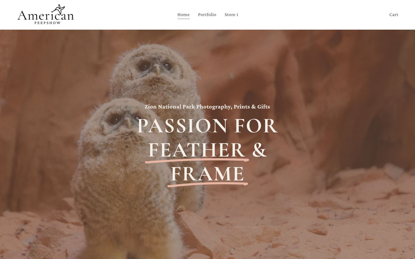 American Peepshow homepage (desktop and mobile)