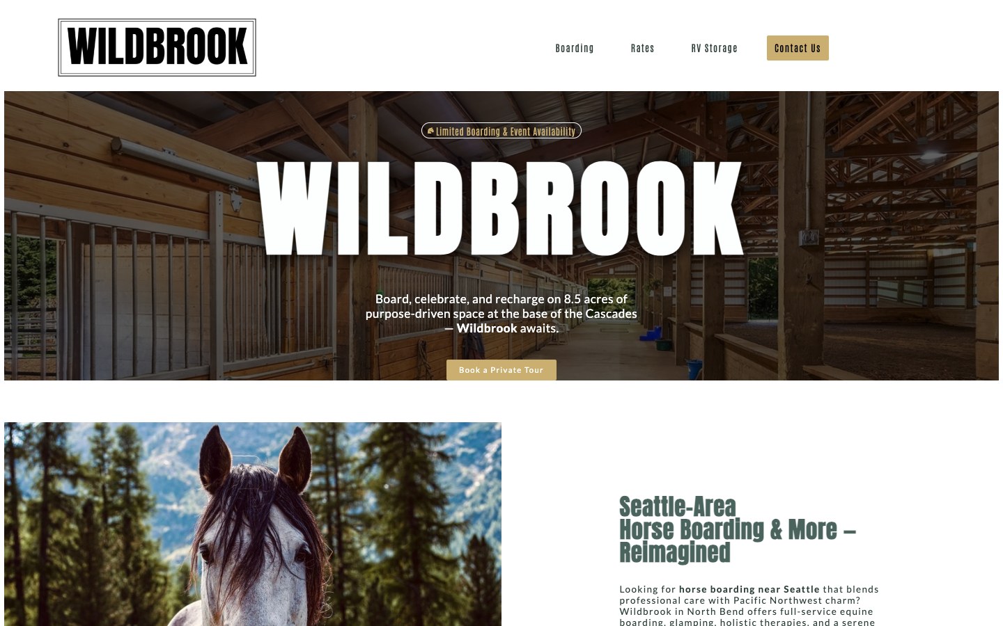 Wildbrook homepage (desktop and mobile)